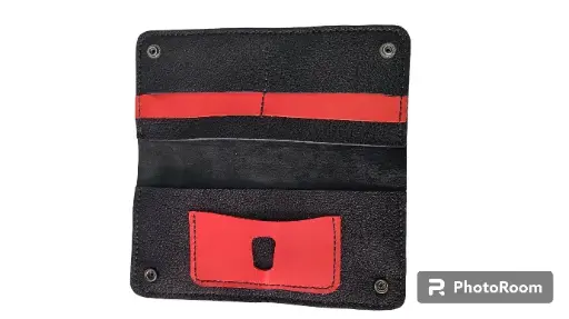 Grand portefeuille noir et rouge